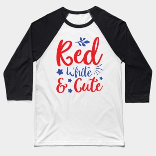 Red White And Cute Baseball T-Shirt